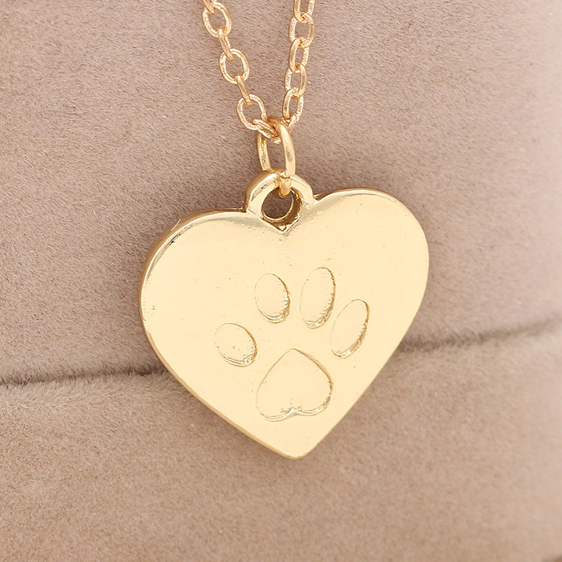 Simple Love Dog Paw Versatile Alloy Necklace