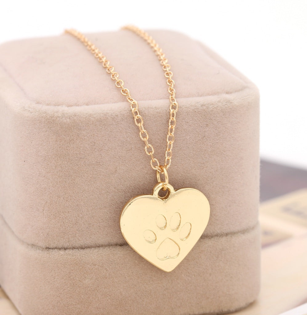 Simple Love Dog Paw Versatile Alloy Necklace