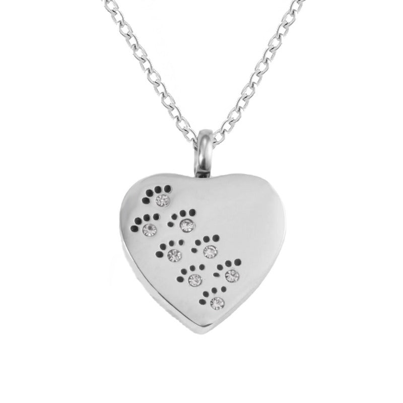 Stainless Steel Heart-Shaped Openable Urn Necklace