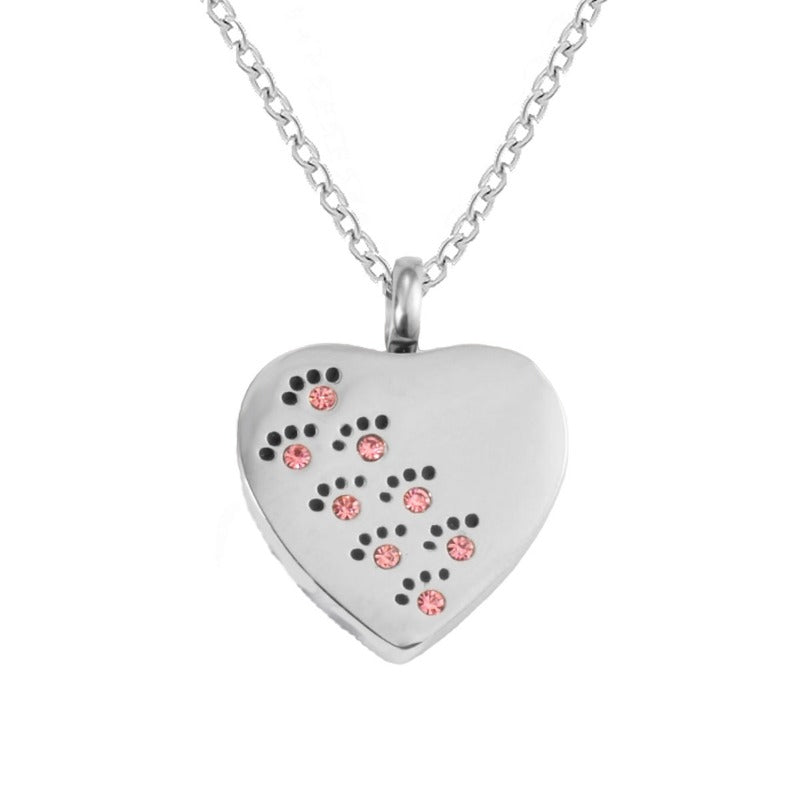 Stainless Steel Heart-Shaped Openable Urn Necklace