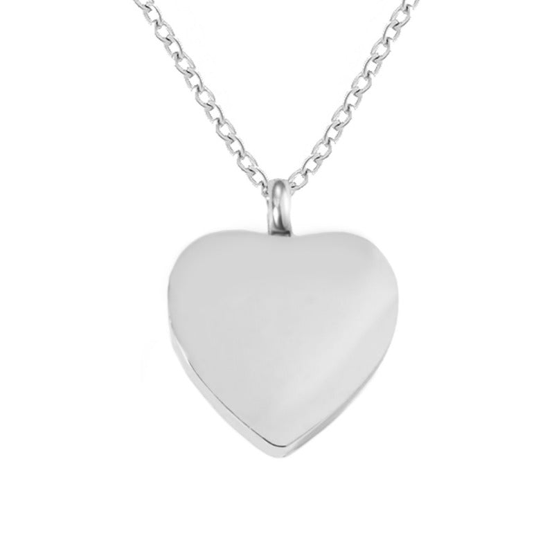 Stainless Steel Heart-Shaped Openable Urn Necklace