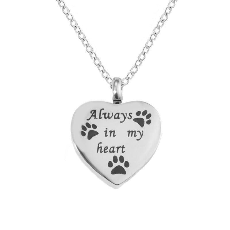 Stainless Steel Heart-Shaped Openable Urn Necklace