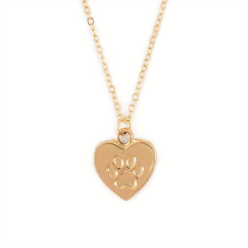 Pet Paw Print Love Necklace