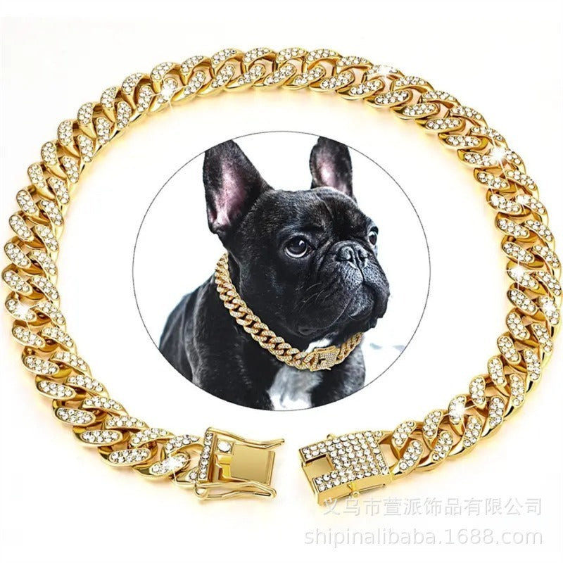 Zinc Alloy Diamond-Encrusted Cuban Chain