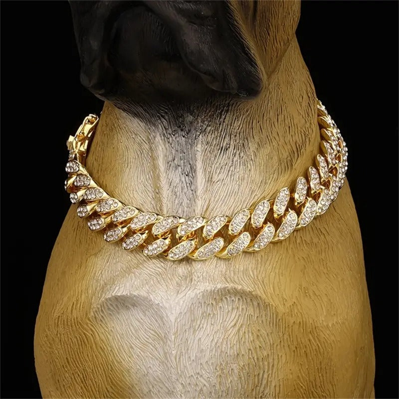 Zinc Alloy Diamond-Encrusted Cuban Chain