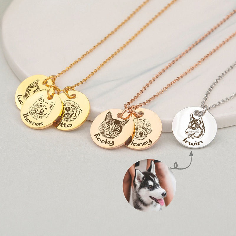 Custom Pet Avatar Sketch Necklace