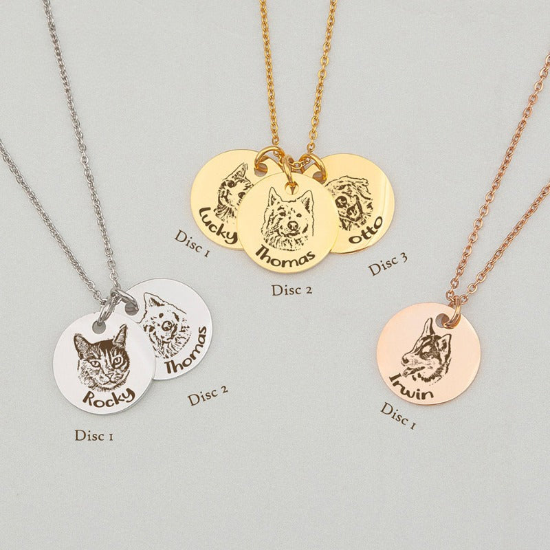 Custom Pet Avatar Sketch Necklace
