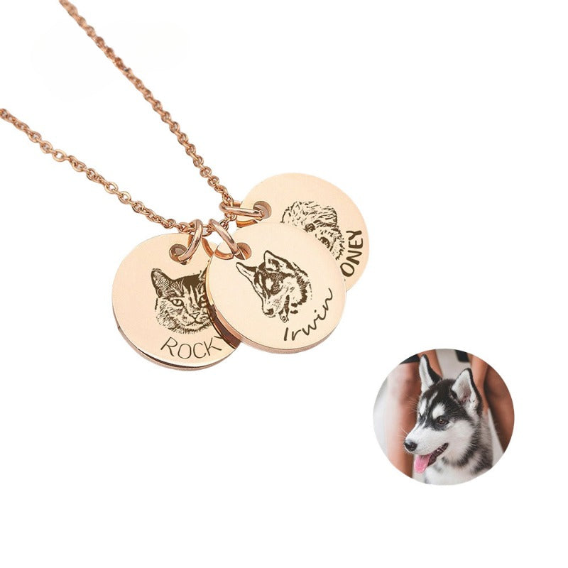 Custom Pet Avatar Sketch Necklace