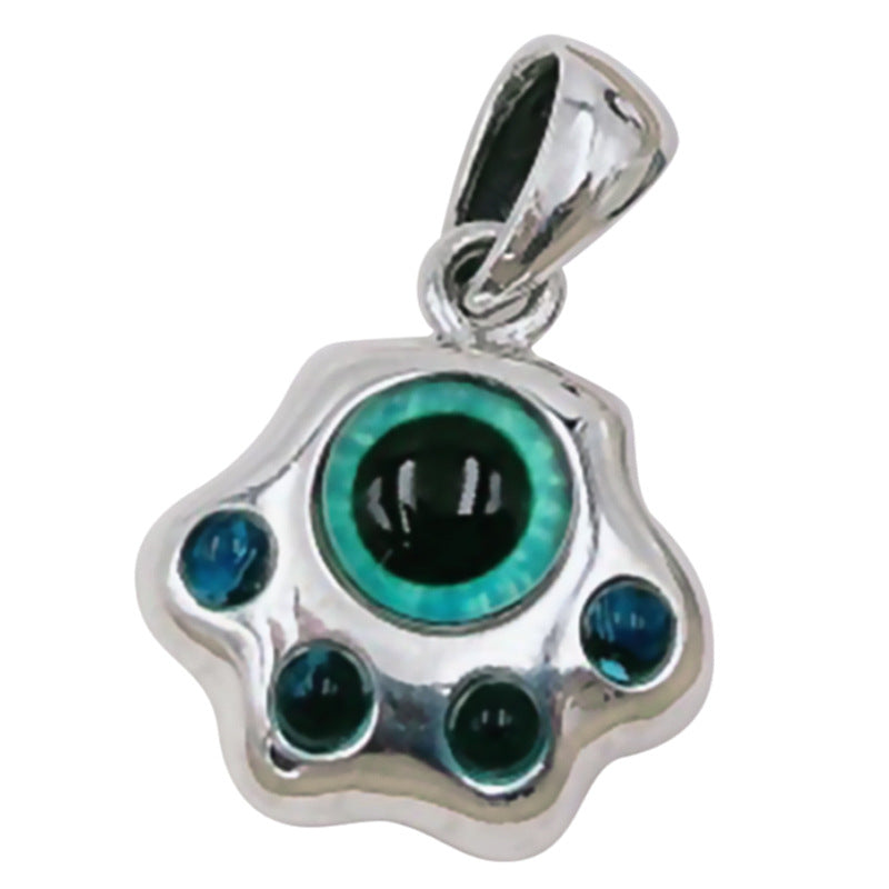 925 Silver Super Cute Cat Print Pendant