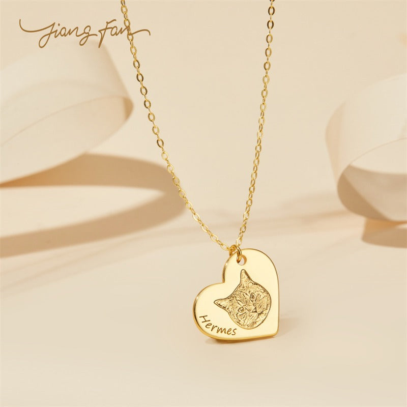 Custom S925 Silver Laser Engraved Pet Necklace