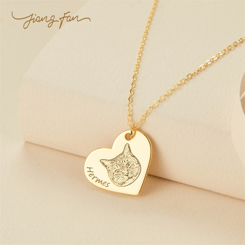 Custom S925 Silver Laser Engraved Pet Necklace