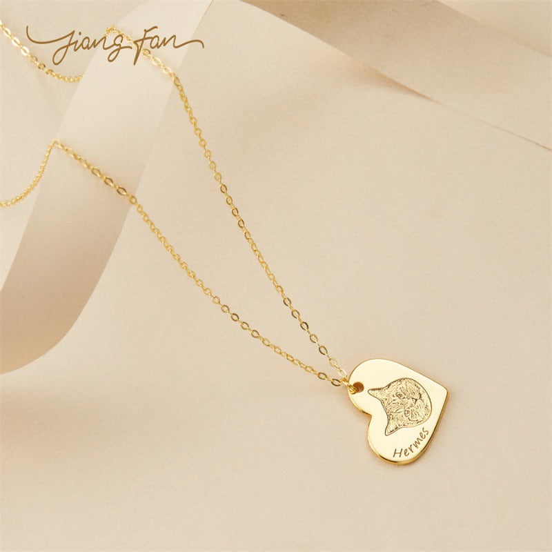 Custom S925 Silver Laser Engraved Pet Necklace