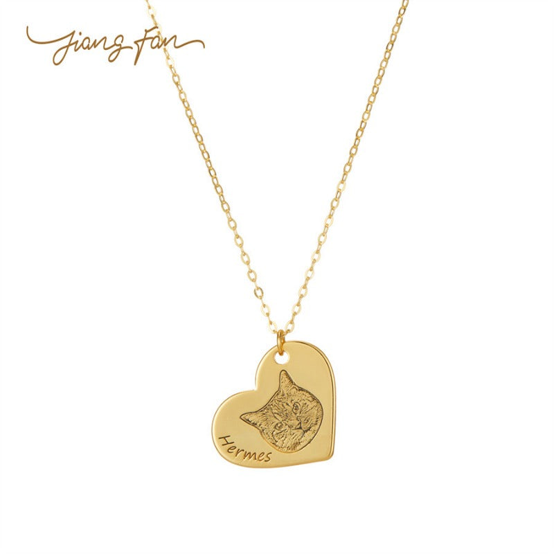 Custom S925 Silver Laser Engraved Pet Necklace