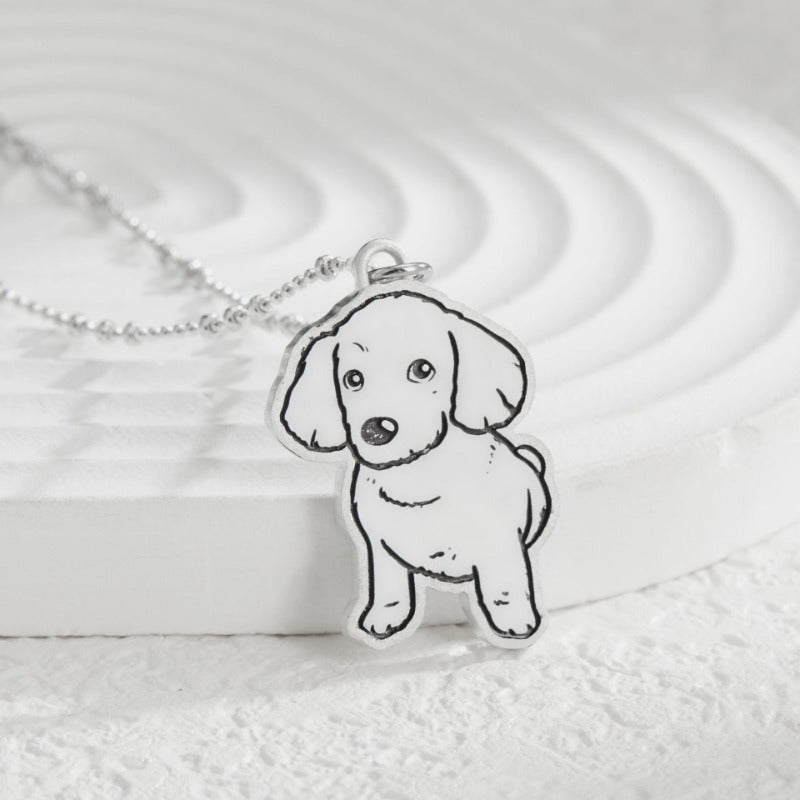 Custom 925 Sterling Silver Cartoon Pet Pendant