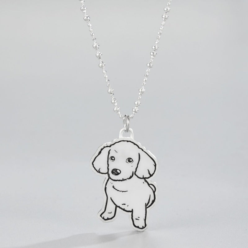 Custom 925 Sterling Silver Cartoon Pet Pendant