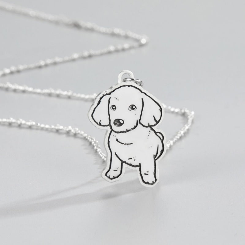 Custom 925 Sterling Silver Cartoon Pet Pendant
