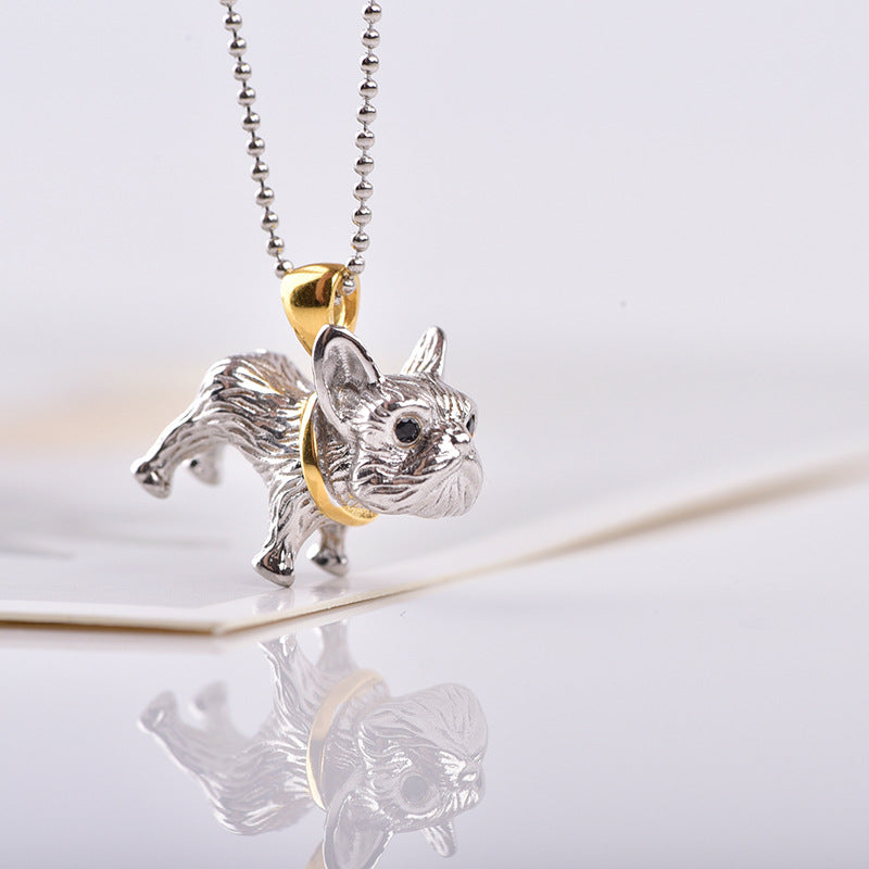 S925 Sterling Silver Bulldog Pendant