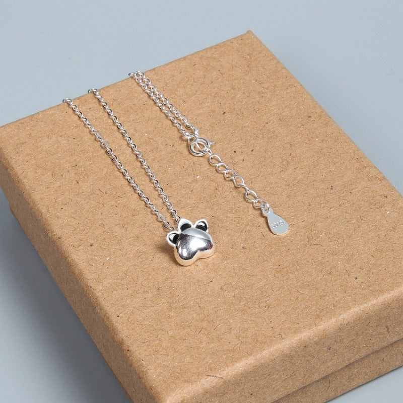 S925 Silver Super Cute Cat Claw Necklace