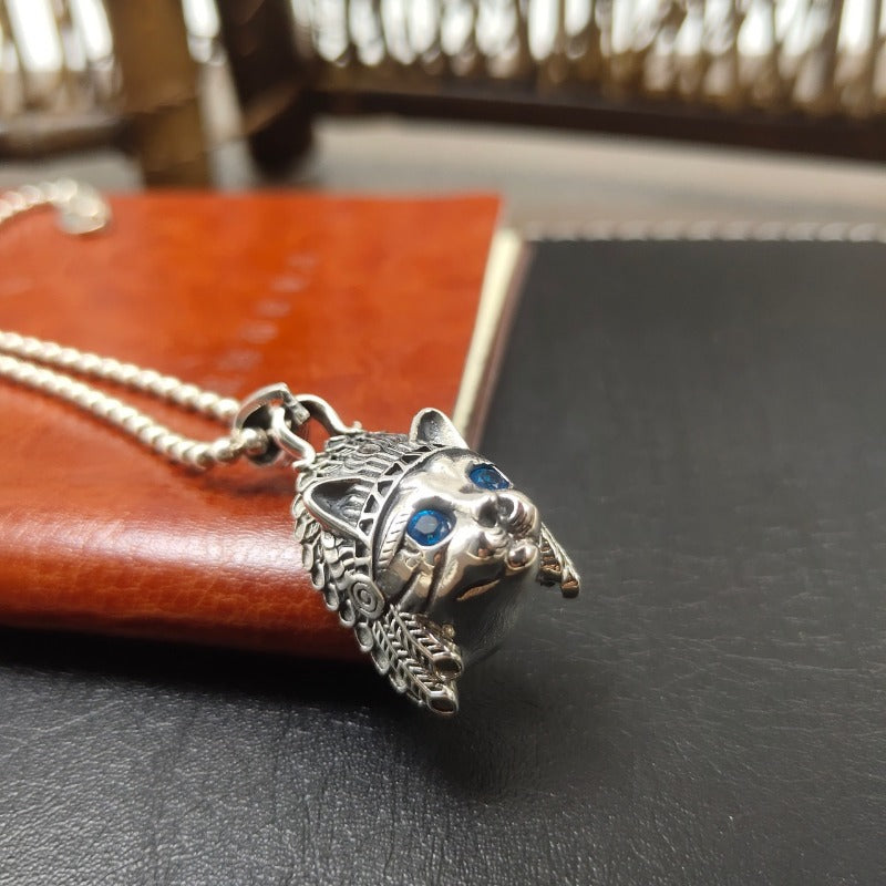 S925 Sterling Silver Muppet Cat Necklace