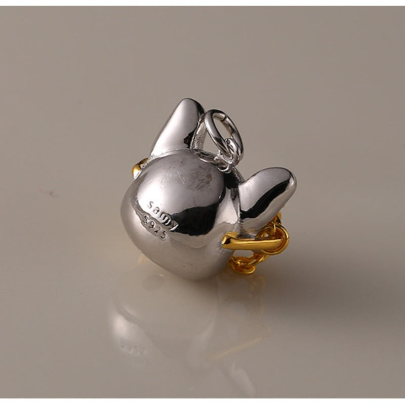 S925 Sterling Silver Eyeglasses Dog Pendant