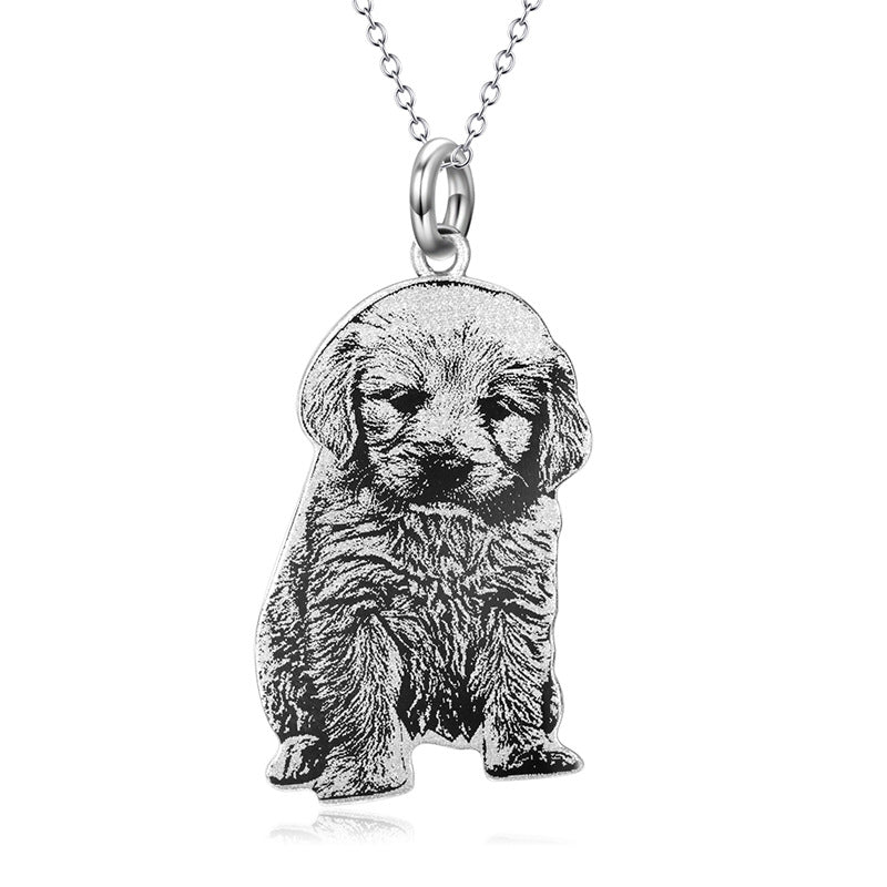 S925 Silver Custom Realistic Pet Photo Necklace