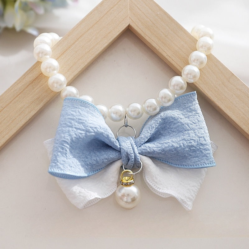 Blue Bowtie Necklace