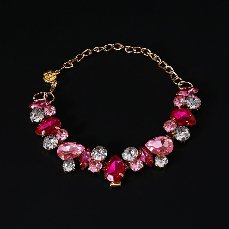 Rhinestone Water Drop Metal Necklace