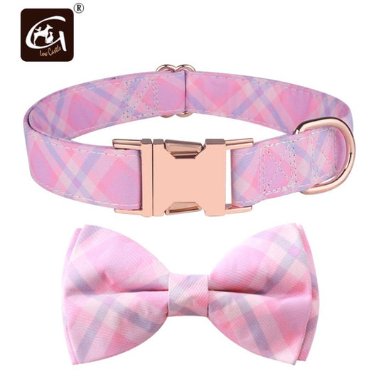 Engraved Rose Gold Buckle Bow Tie