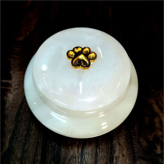Elegant Natural White Jade Urn