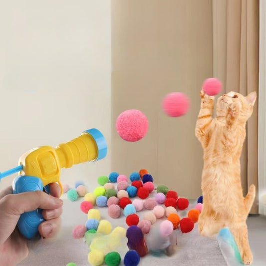 Multi-Color Hair ball & Cat Toy Gun