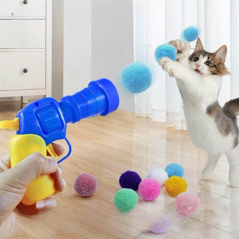Multi-Color Hair ball & Cat Toy Gun