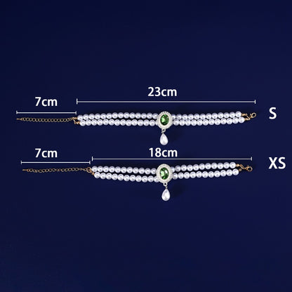 Double Pearl Gemstone Pet Necklace