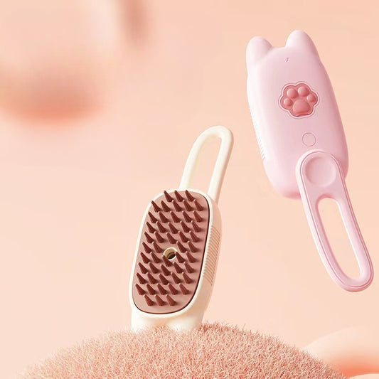 Electric Pet Spray Comb with One-Button Spray Brush