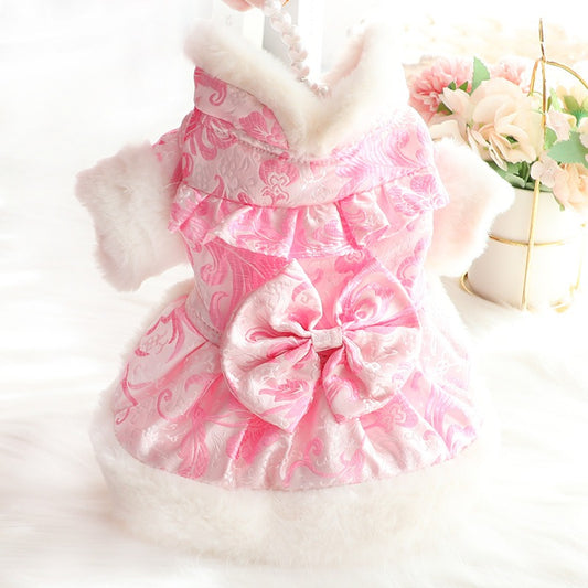 Faux Fur Tang Style Dress