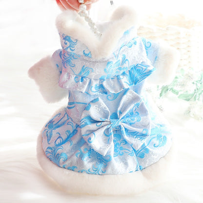 Faux Fur Tang Style Dress