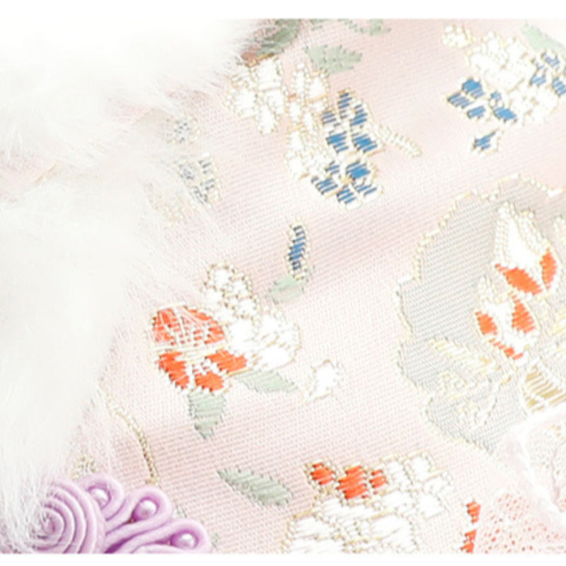 Faux Fur Collar Hanfu Dress
