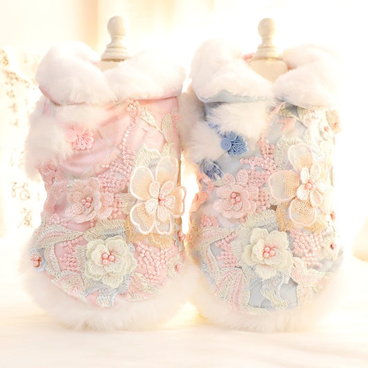 Three-Dimensional Embroidery Tang Style Dress