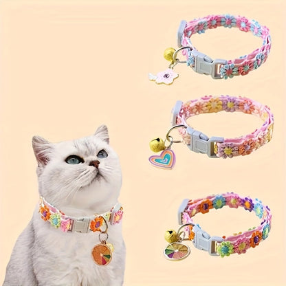 Colorful Lace Flower Cat Collar