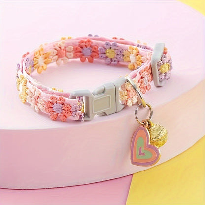Colorful Lace Flower Cat Collar