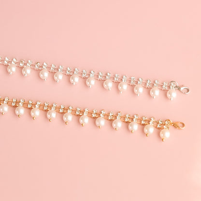 Faux Pearl & Rhinestone Necklace