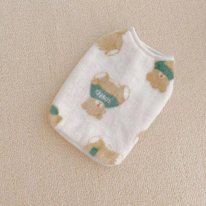 Cozy Teddy Bear Print Fleece Vest