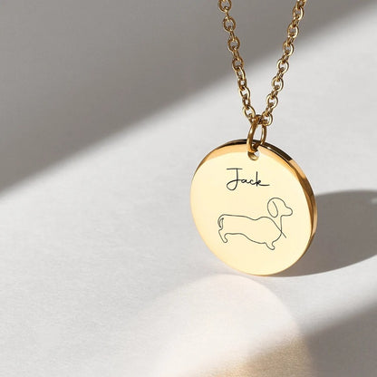 Minimalist Pet Round Pendant Necklace