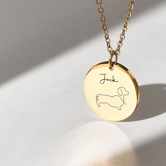 Minimalist Pet Round Pendant Necklace