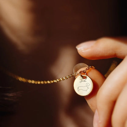 Minimalist Pet Round Pendant Necklace