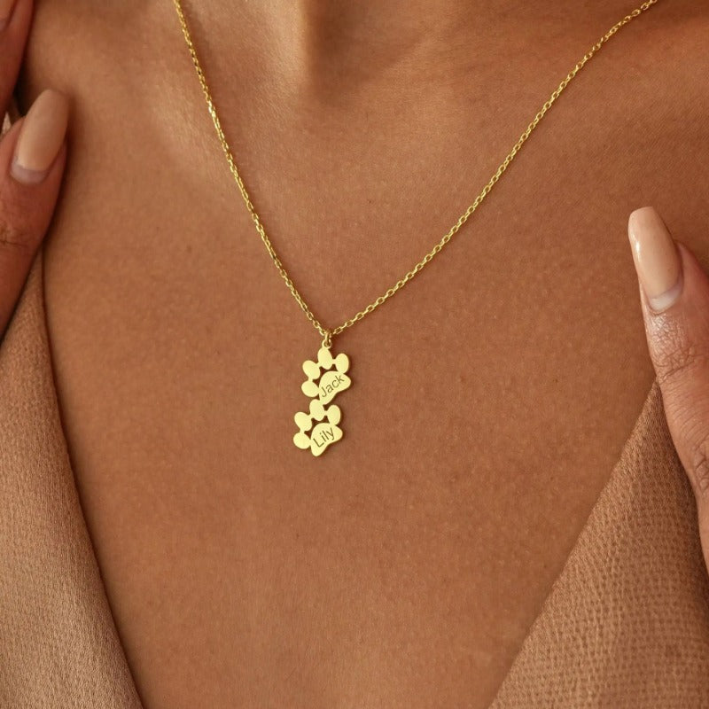 Footprint pendant with Customized Names