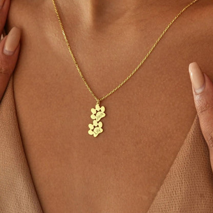 Footprint pendant with Customized Names