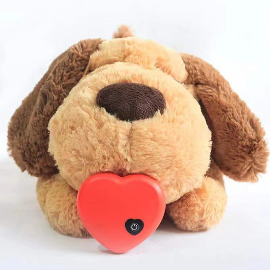Soothing Simulated Heartbeat Pet Interactive Plush Toy
