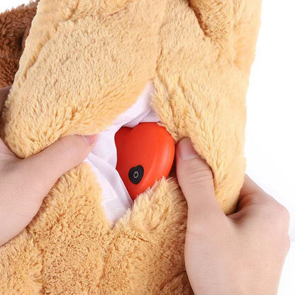 Soothing Simulated Heartbeat Pet Interactive Plush Toy