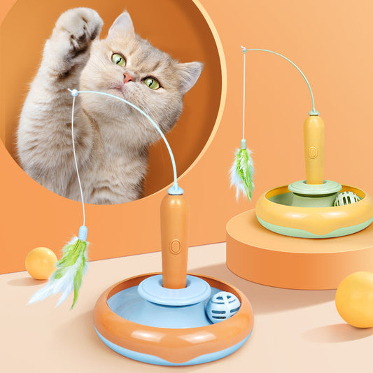 Fishing Rod Rotating Cat Turntable Smart Cat Toy