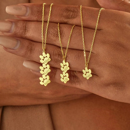 Footprint pendant with Customized Names